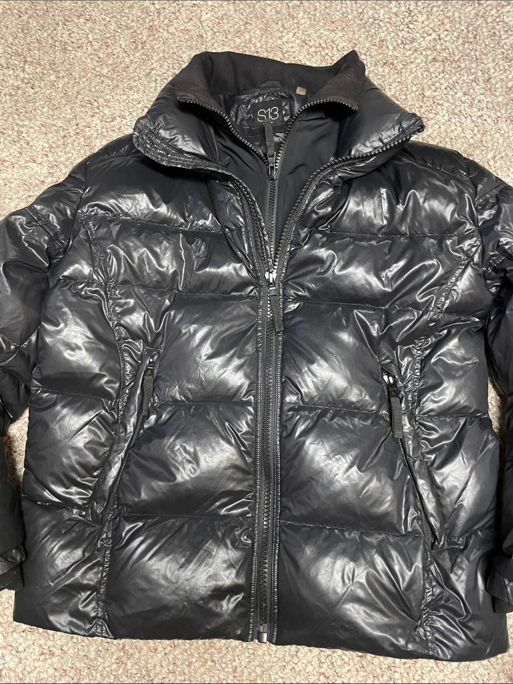 S13 60% down/40% feather Men's Black Puffer double layer Jacket
